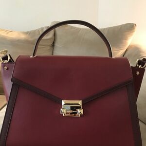 Michael Kors Whitney Burgundy Leather Handbag